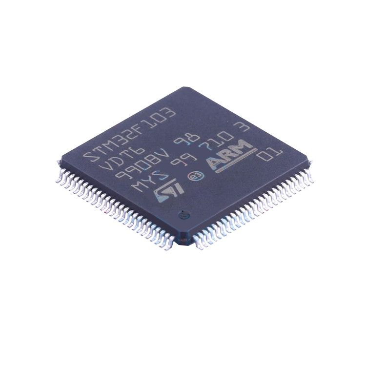 Componentes LQFP-100 eletrônicos novos e originais de STM32F103VDT6 na microplaqueta conservada em estoque STM32F103VDT6 de IC do circuito integrado