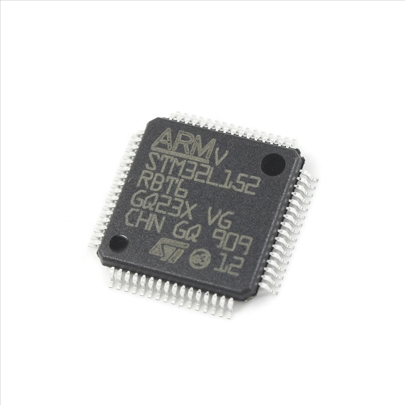 Microplaqueta STM32L152RBT6 dos circuitos integrados CI do FLASH 64LQFP em IC conservado em estoque MCU 32BIT 128KB dos microcontroladores e dos processadores