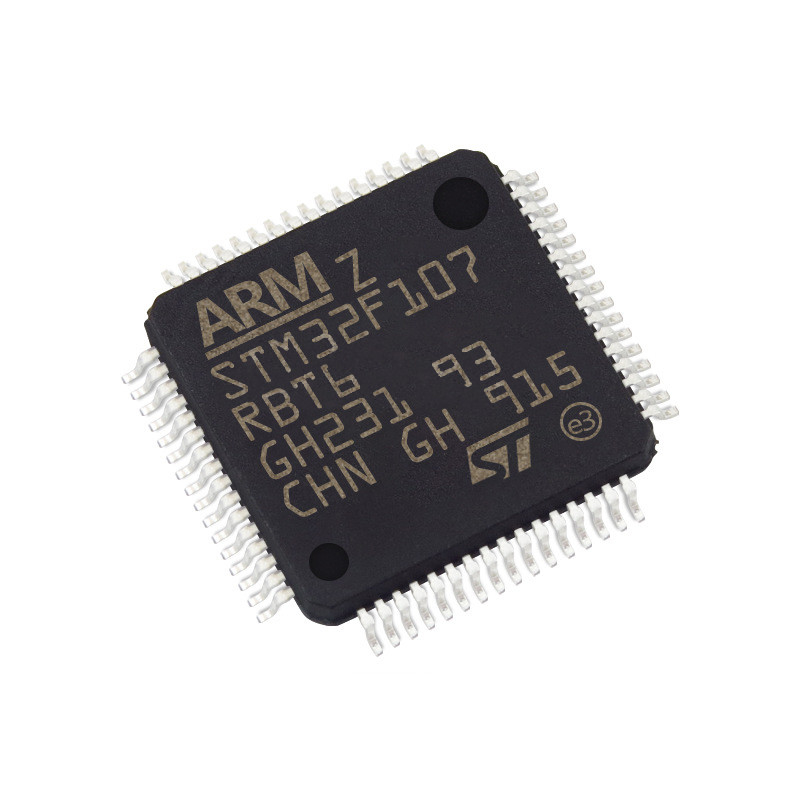 Microplaqueta STM32F107RBT6 dos circuitos integrados CI do FLASH 64LQFP em IC conservado em estoque MCU 32BIT 128KB dos microcontroladores e dos processadores
