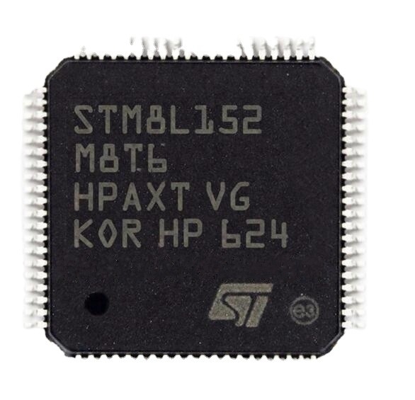 Microplaqueta STM8L152M8T6 dos circuitos integrados CI do FLASH 80LQFP em IC conservado em estoque MCU 8BIT 64KB dos microcontroladores e dos processadores