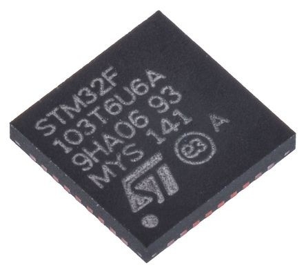 Na microplaqueta conservada em estoque STM32F103T6U6A dos circuitos integrados CI do FLASH 36VFQFPN de IC MCU 32BIT 32KB dos microcontroladores