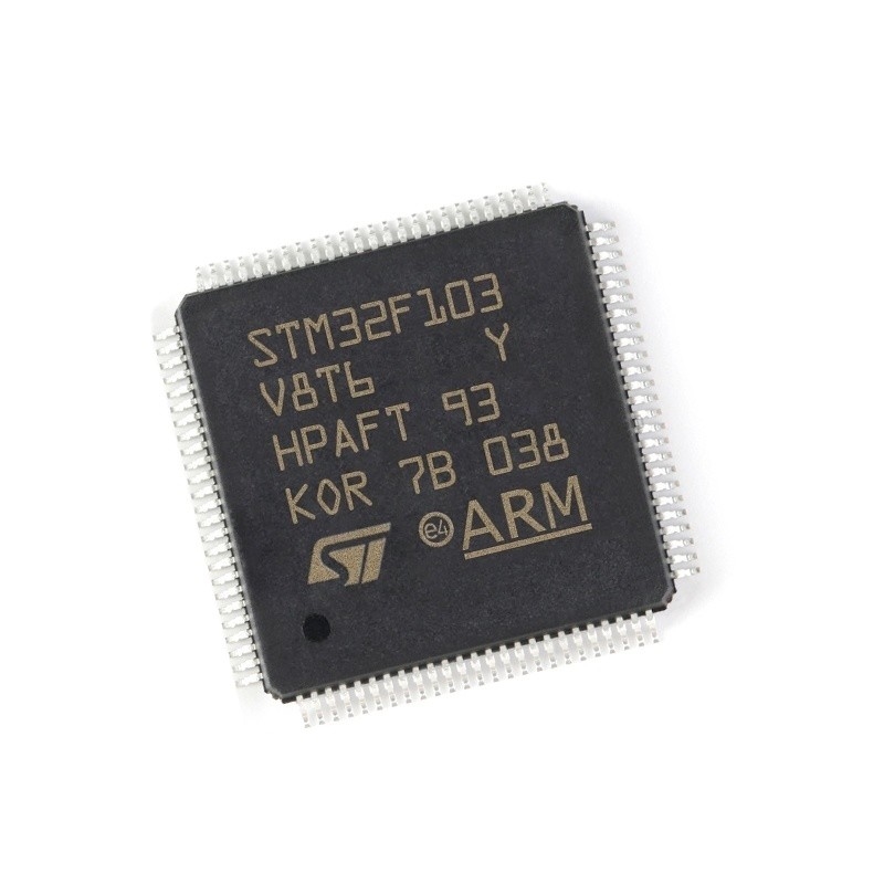 Na microplaqueta conservada em estoque STM32F103V8T6 dos circuitos integrados CI do FLASH 100LQFP de IC MCU 32BIT 64KB dos microcontroladores