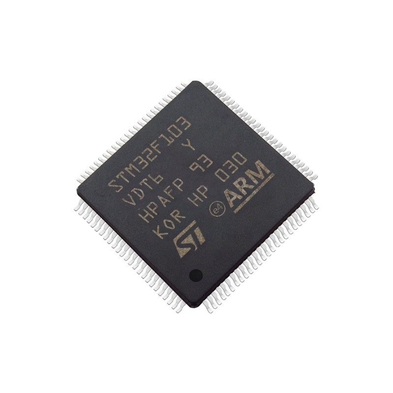 Microplaqueta programável STM32F103VDT6 dos circuitos integrados CI do FLASH 100LQFP em IC conservado em estoque MCU 32BIT 384KB dos microcontroladores e dos processadores