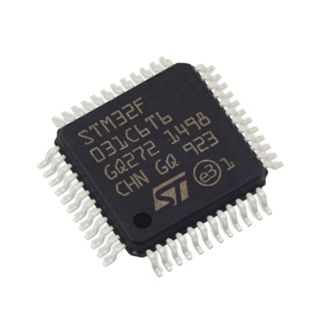 Na microplaqueta programável STM32F031C6T6 dos circuitos integrados conservados em estoque CI do FLASH 48LQFP de IC MCU 32BIT 32KB dos microcontroladores