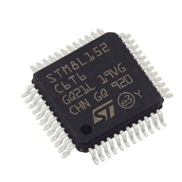 Microplaqueta original nova STM8L152C6T6 dos circuitos integrados CI do FLASH 48LQFP de IC MCU 8BIT 32KB dos microcontroladores