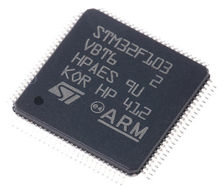 Na microplaqueta programável de STM32F103 32 conservados em estoque IC mordida componente eletrônico STM32F103VBT6 do microcontrolador QFP100 do M3 do ARM Cortex