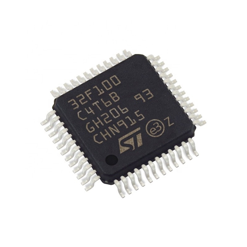 Microplaqueta STM32F100C4T6B IC dos circuitos integrados CI do FLASH 48LQFP de IC MCU 32BIT 16KB dos microcontroladores de STM32F100C4T6B no ESTOQUE