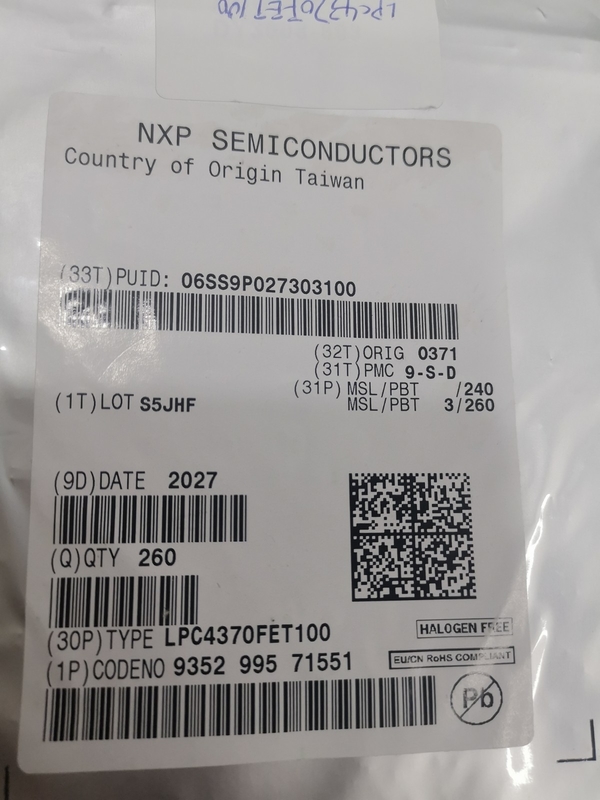 LPC4370FET100    100-TFBGA   Original brandnew do microcontrolador de IC da microplaqueta do circuito integrado não utilizado